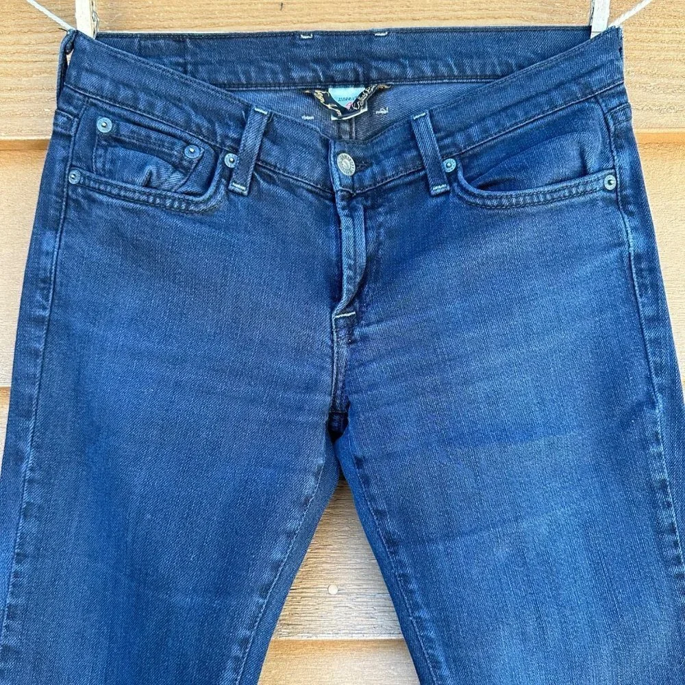 Lucky Brand Flare Bell Bottom Dark Blue Jeans Size 4 - Picture 2 of 14